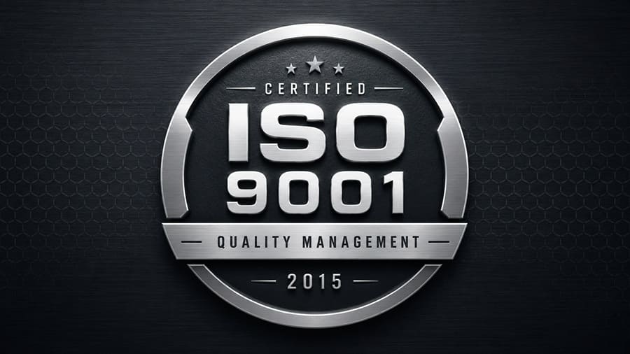 Badge de certification ISO 9001:2015 pour le management de la qualité de Poncin Métal